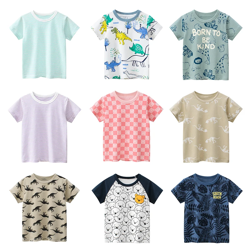 

T Shirt Kids Children's Boys Girls Baby Tee Tops Print Cartoon Cotton Clothing Clothes Short Sleeves Summer for 2-7 Years