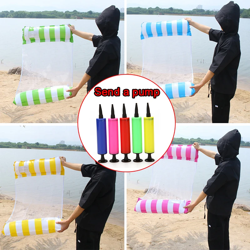 

Water Hammock Recliner Inflatable Floating Swimming Mattress Sea Swimming Ring Pool Party Toy Lounge Bed For Swimming With Pump