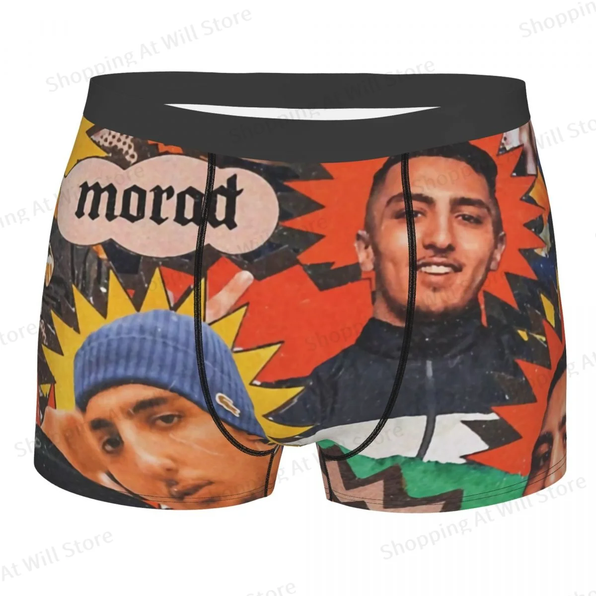 Morad - мужские трусы-боксеры с принтом в испанском рэпере дышащие высокое качество