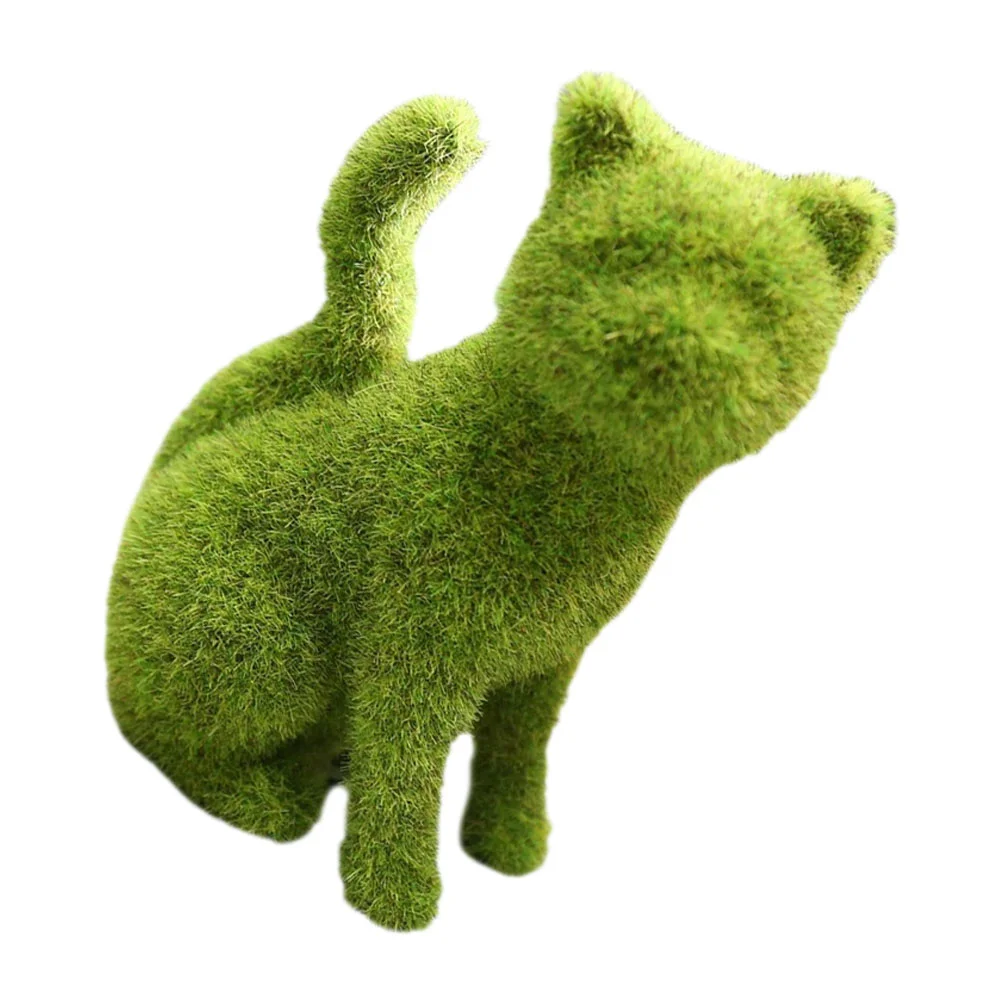 

Уличная фигурка кошки, украшение для сада кошки, зеленая фигурка кошки для украшения сада, двора