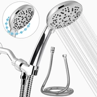 9 modes shower head bathroom accessories big panel round chrome high pressure shower head with pause mode and massage spa hose