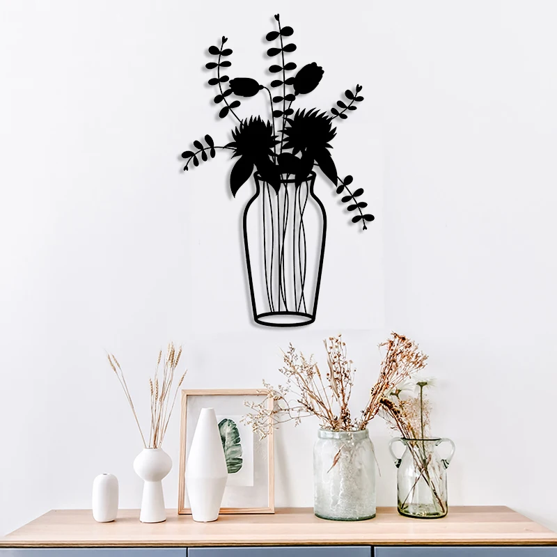 

Flower And Vase Art Decor For Home Office Living Room, Room Decor Aesthetic Acrylic Material Optional Sizes