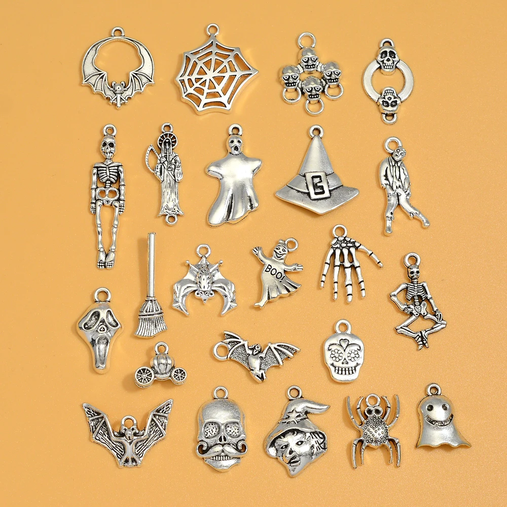 20 шт./партия подвески в виде тыквы черепа головы паука летучей мыши призрака