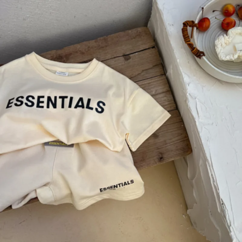 

New Summer Short-sleeved Suit Children's Clothes Tops Under Pants Suits Cotton T Shirt Sports and Leisure Suits Clothes for Kids