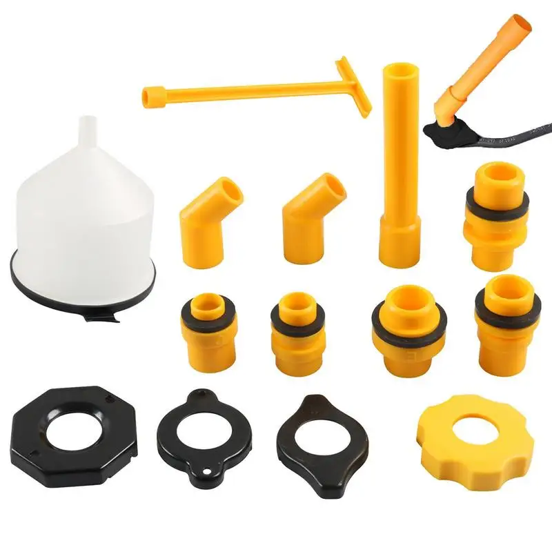 

15 Pcs No-Spill Coolant Funnel Kit With Valve Switch Radiator Bleeder Funnel Kit Spill Proof Universal Fitment For Any Vehicle