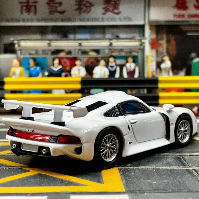 Sparky 1/64 Porsche 911 GT1 Игрушечный автомобиль из белого сплава литая под давлением