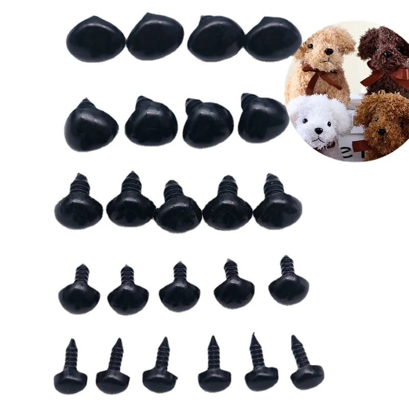 

6mm-18mm Black Safety Nose Amigurumi Triangle Noses for Dolls Toys Crochet Bear Dolls Nose Amigurumi Making Accessories 50/100pc