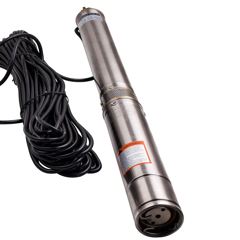 

3 inch 750W 3800L/H Submersible Deep Well Borehole Water Pump + 30m Cable New