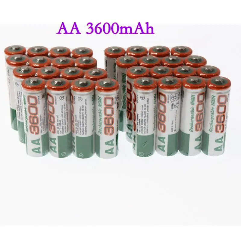 

4-20P S New AA battery 3600 mAh Rechargeable NI-MH 1.2 V AA3600 battery for Clocks, mice, computers, toys so on