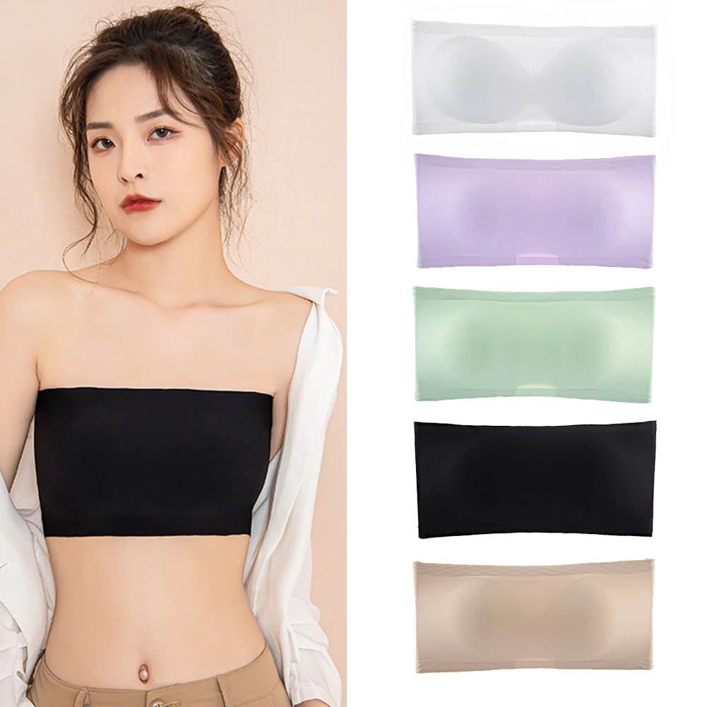 

New One Piece Seamless Tube Tops Women Invisible Bra Intimates Strapless Bustier Breathable Wrapped Chest Underwear