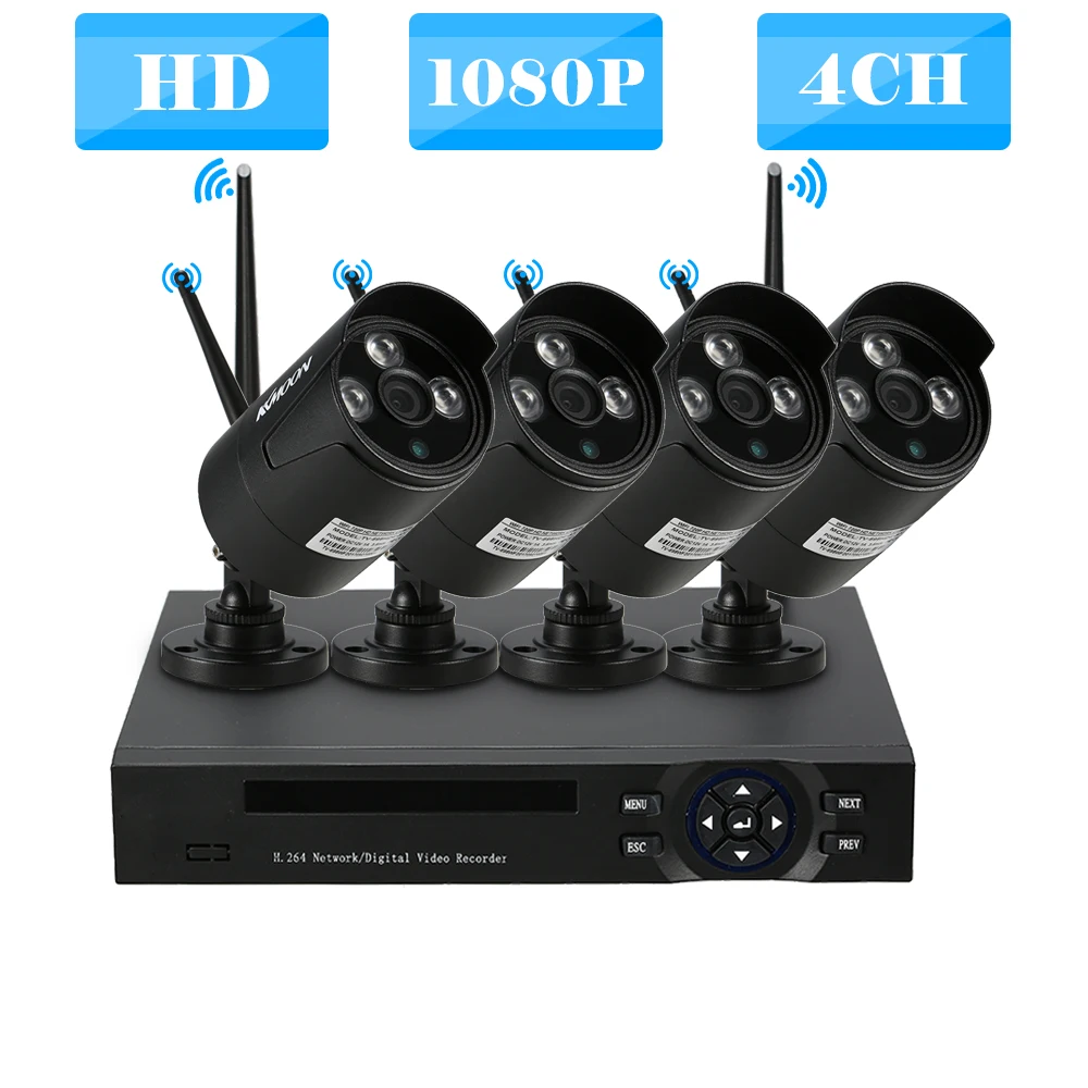 Купи 4CH 960P WiFi NVR Kit Wireless Security IP CCTV Camera baby monitor with camera and audio за 8,605 рублей в магазине AliExpress