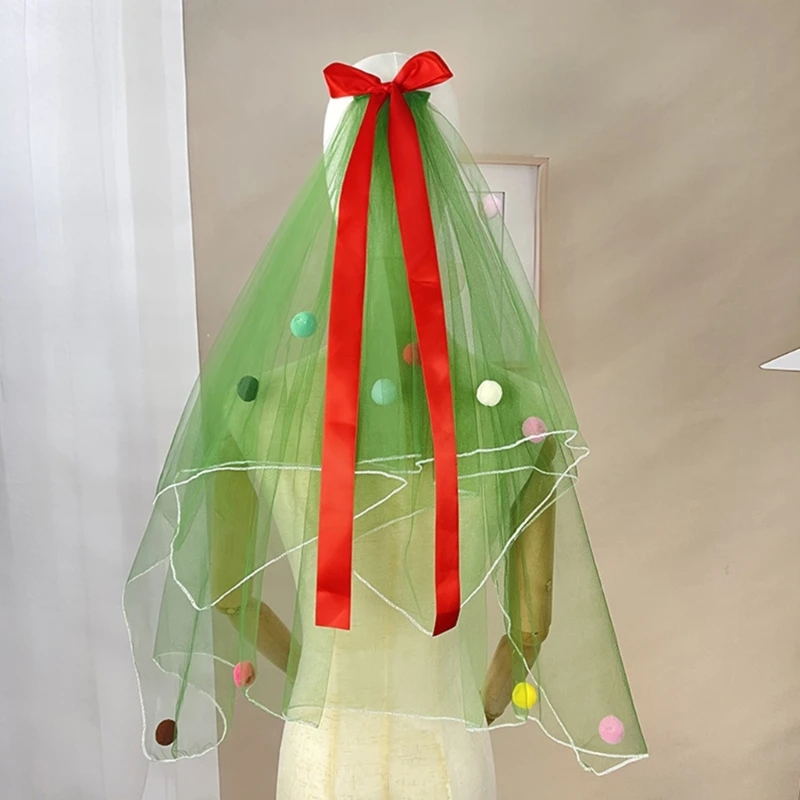 Популярная сетчатая вуаль с красочными помпонами для женщин и девочек всех