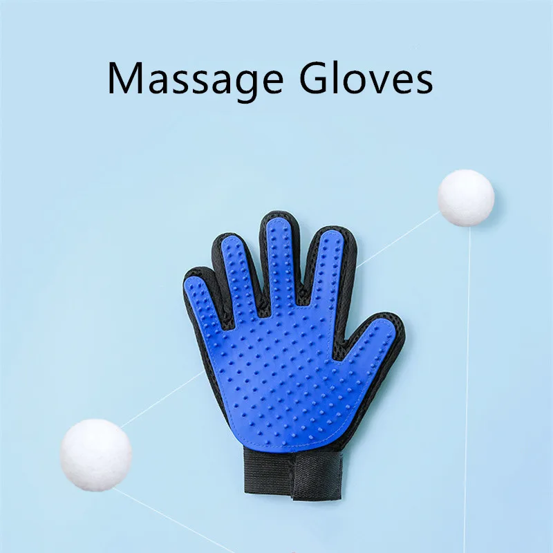 

EW Silicone Pet Gloves Cat Dog Hair Remover Cat Supplies True Rubber Hair Sticking Device Comb Hair Removal Brush Pet Grooming