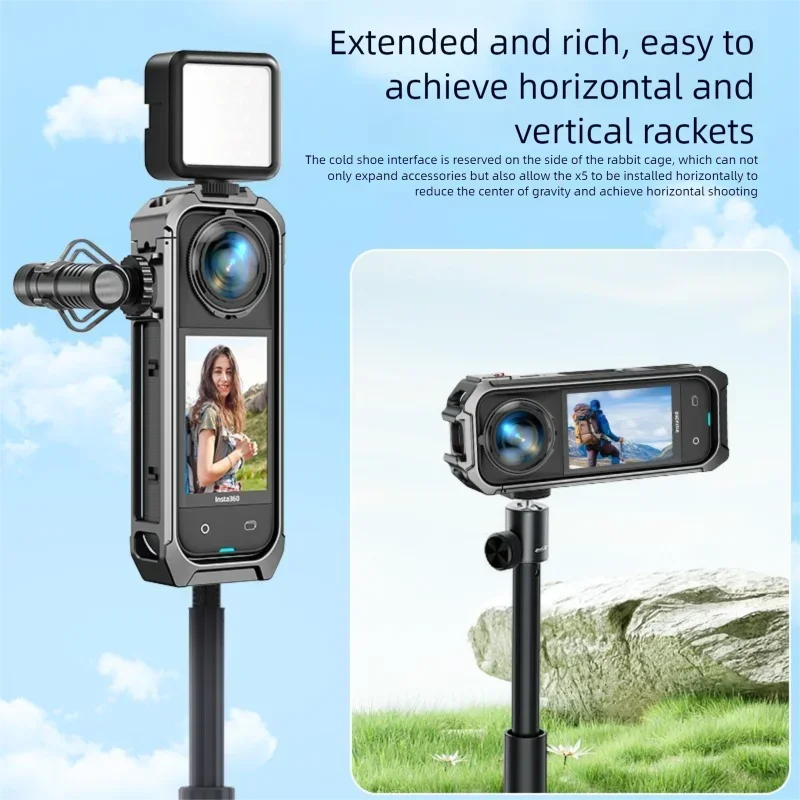 Фото AFaith для Insta360 X5, быстросъемная клетка для кроликов, сверхлегкая защитная рамка из алюминиевого сплава, аксессуары для камеры Insta360 X5 №4