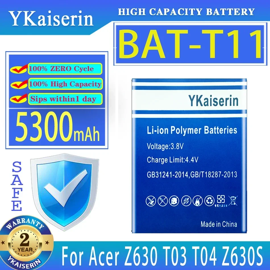 YKaiserin аккумулятор BAT-T11 BATT11 5300 мАч для Acer Liquid T03 T04 Z630 Z630S мобильного телефона