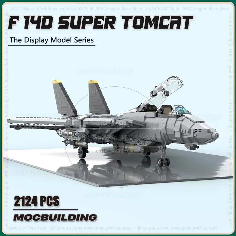 Фото Строительные блоки MOC F 14D Super Tomcat, модель DIY, сборка, технология, кирпичи, самолет, развивающие детские игрушки, подарки для детей №1