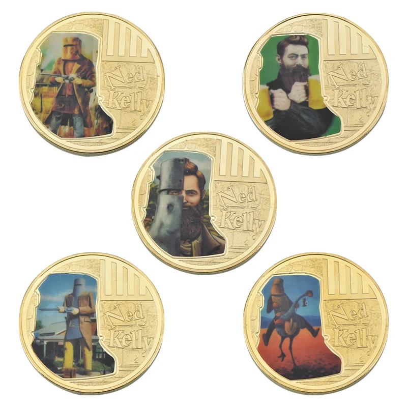 

Kelin We have more Coin Ned Kelly Gold Plated Coins Collectibles Australian Hero Challenge Coin Metal Souvenir Coin Gift for Men