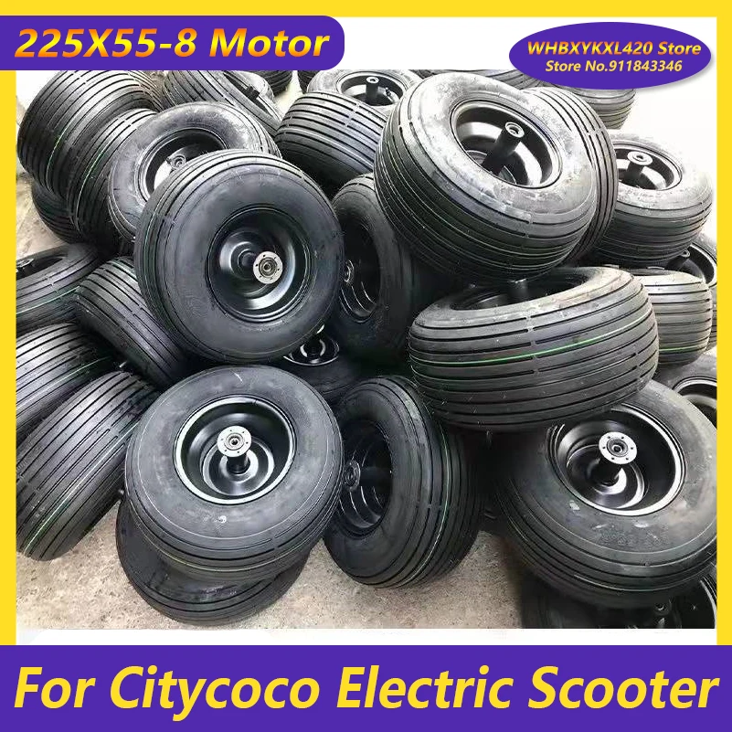 

225/55-8 Original Motor 60V 1000W 1500W 2000W for Citycoco Electric Scooter 18X9.5-8 Hub Motor Wheel Tubeless Tire Accessories