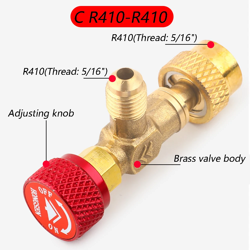 

R410a R22 Адаптер Для Холодильного Инструмента С Предохранительным Клапаном Для Кондиционирования Воздуха 1/4 Дюйма 5/16 Дюйм...