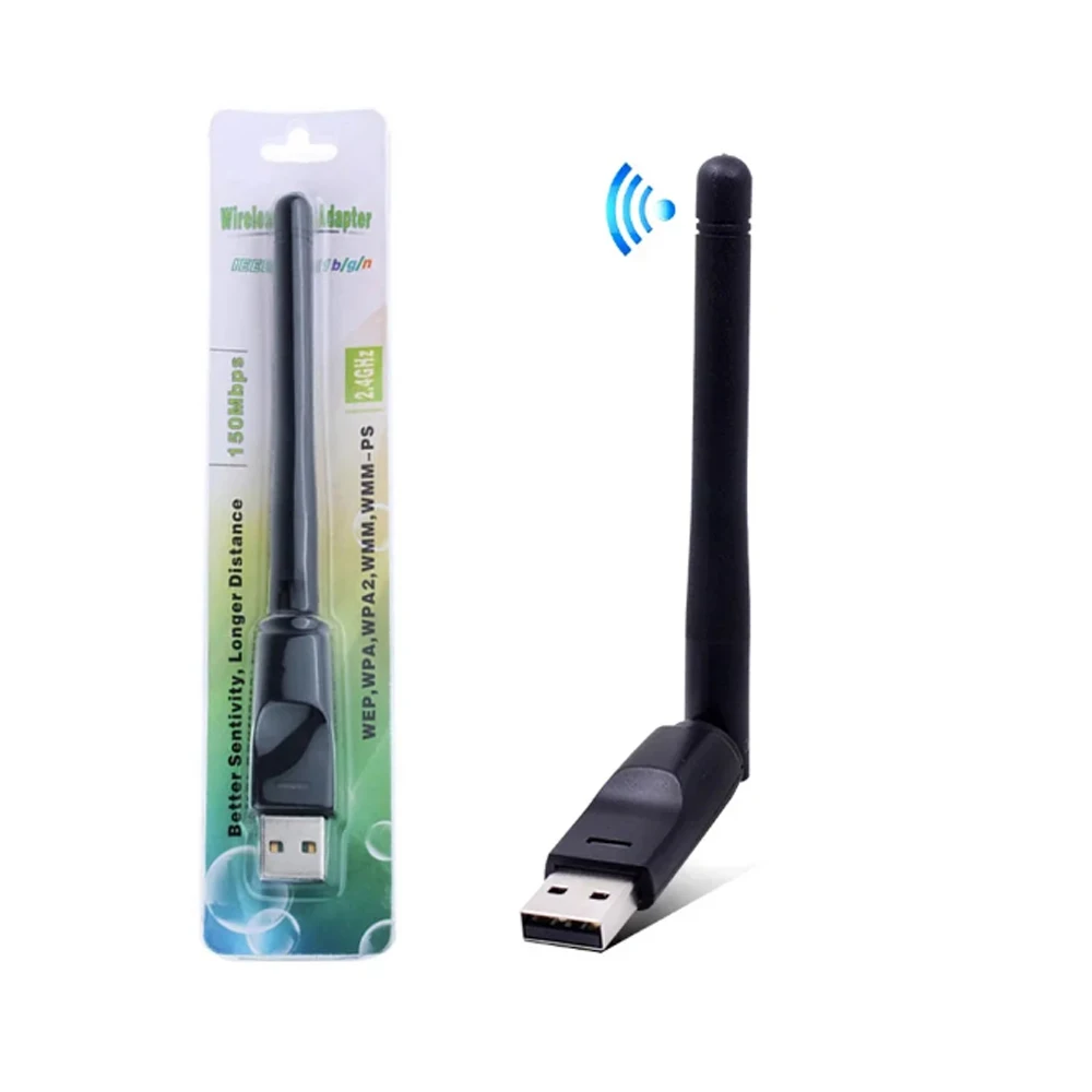 Фото USB-адаптер Wi-Fi 150 Мбит/с MT7601, 2,4 ГГц, беспроводная сетевая карта 802.11 b/g/n, Wi-Fi-приемник, LAN-донгл для ТВ-приставки RTL8188 №2