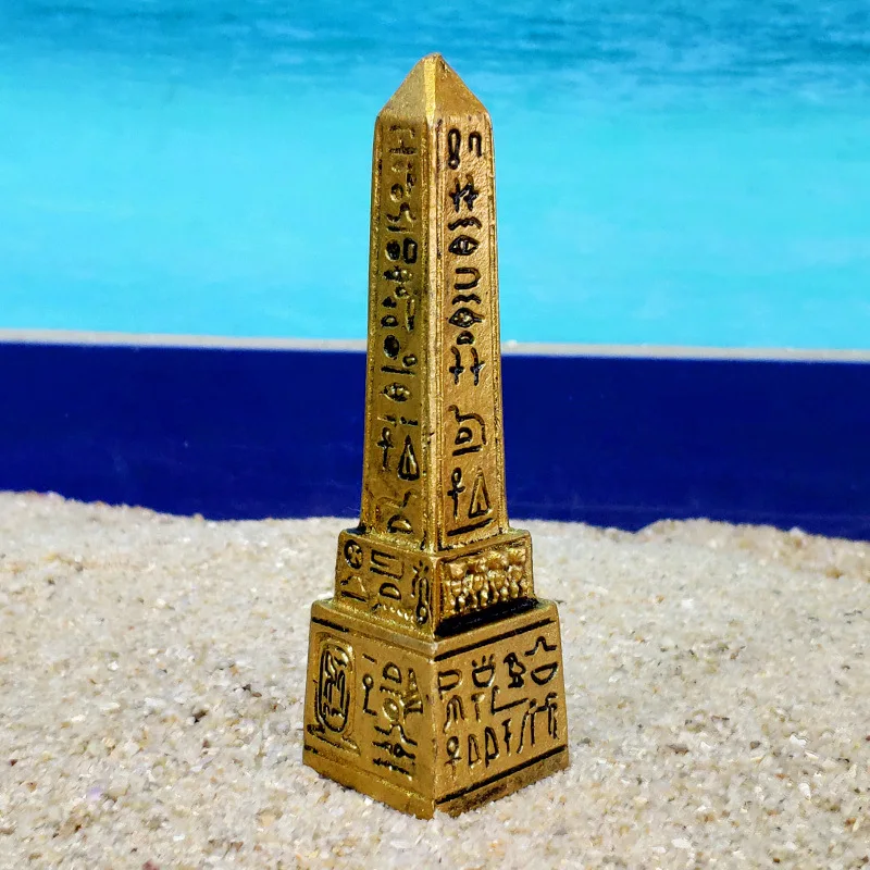 Миниатюрные фигурки золотого египетского обелиска декоративные маленькие