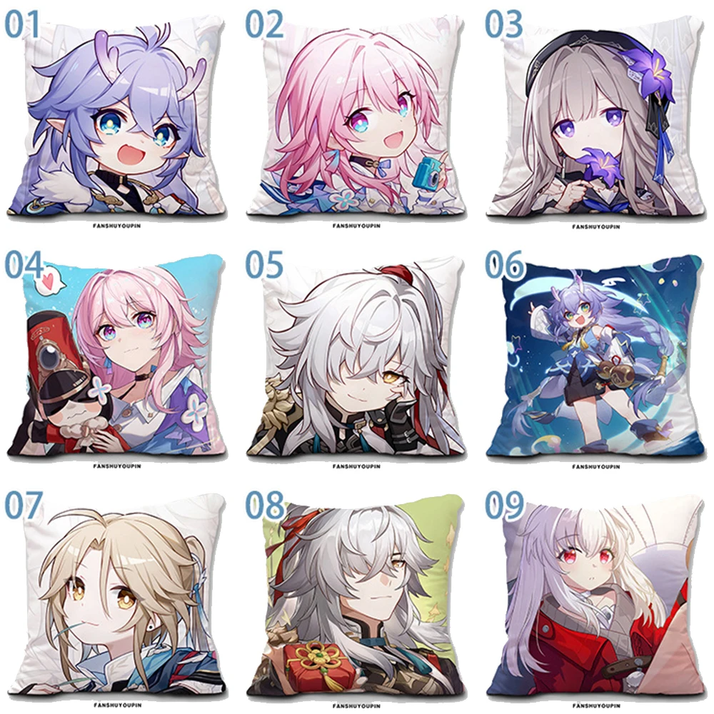 

Honkai Star Rail Pillow Case Games March 7th Luocha Natasha Danheng Cosplay Cushion Cover Anime Living Room Art Throw Pillow