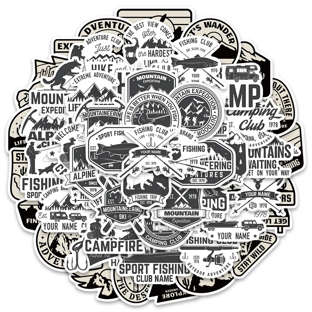

10/30/56 шт., ретро крутые наклейки для активного отдыха, кемпинга, наклейки для ноутбука, мотоцикла, телефона, автомобиля, скейтборда, водонепроницаемые наклейки, детские игрушки