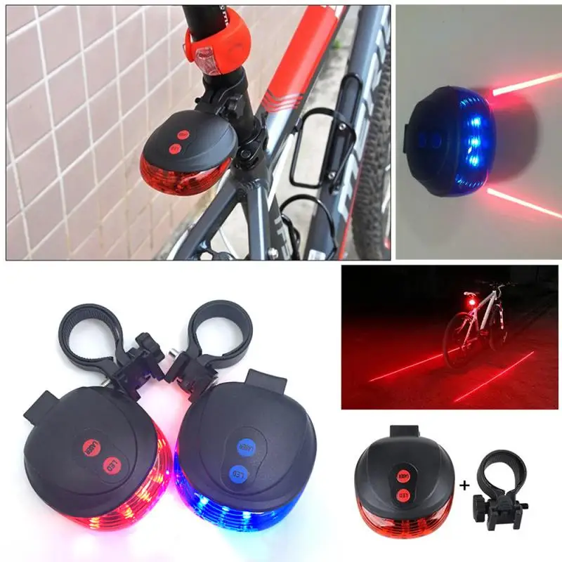 

LED 2 Laser 7 Modes Safety Warning Cycling Taillight Bike Rear Light Mountain Road Waterproof Riding Taillamp Bike Accessories