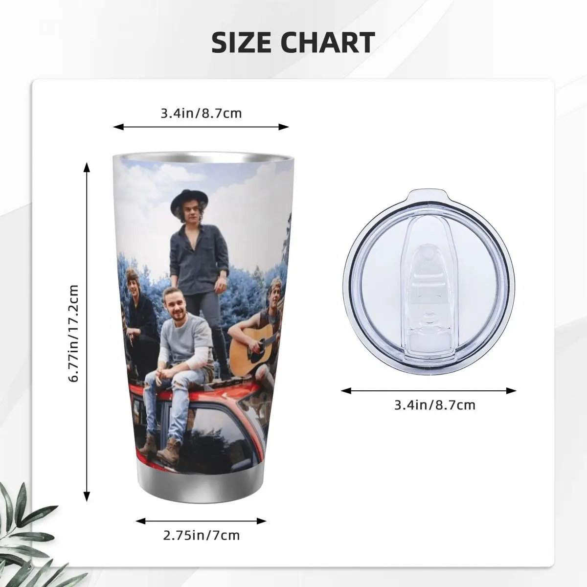 Однонаправленная автомобильная кружка из нержавеющей стали 20 унций соломенная