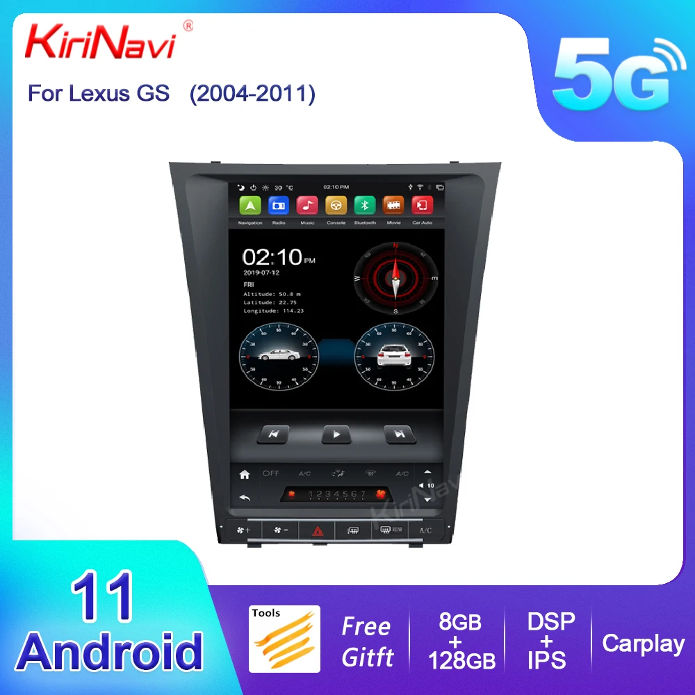 

KiriNavi Android 11 Car Radio For Lexus GS GS300 GS350 GS400 GS430 GS460 2004-2011 Auto Gps Navigation Dvd Player 4G Stereo DSP
