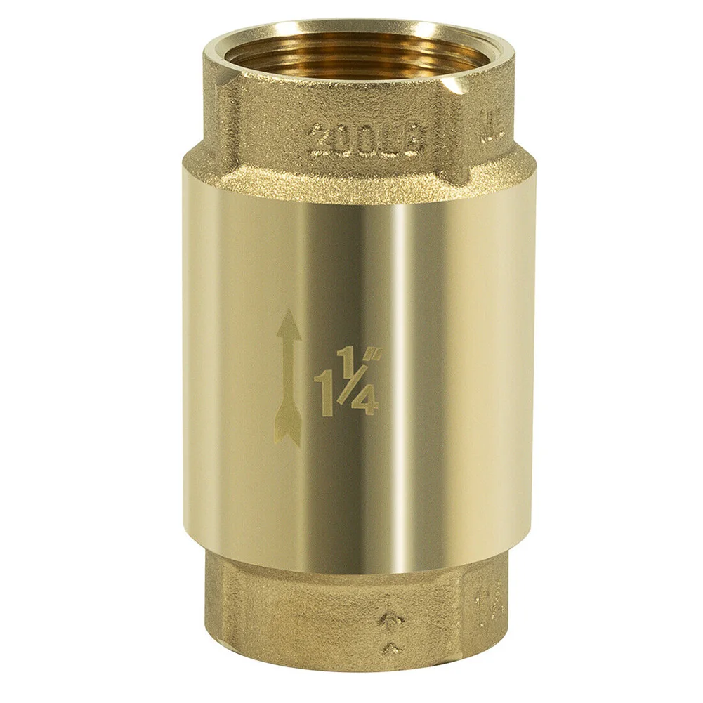 

1-1/4\" Check Valve 1-1/4\" NPT 200 PSI 180 Brass Check Valve For All Pumps For Water Systems Spring Check Valves