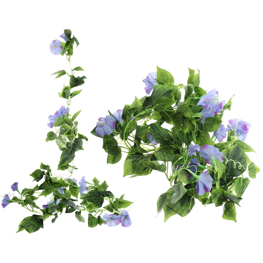 

2 Pcs Hanging Vines Wall Faux Plants Outdoor Flower Decoration Floral Garland Artificial Wreath