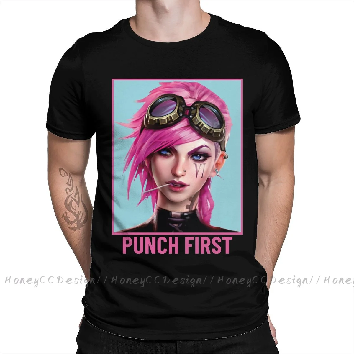 

Хлопковая футболка Arcane League of Legends с рисунком Vi Delete, футболка, подарок