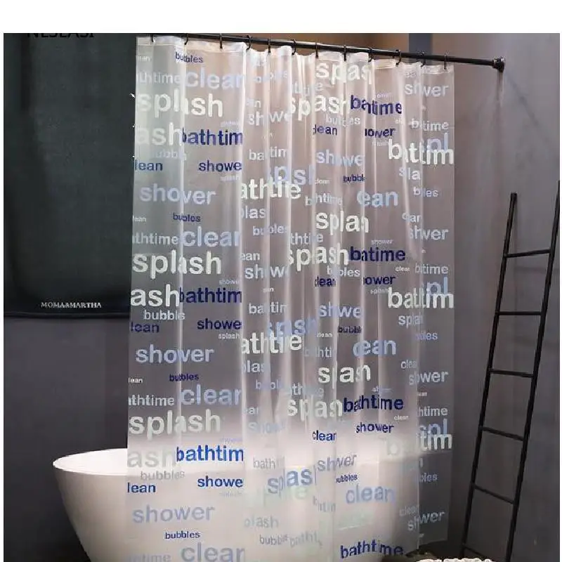 

1pc Creative Letter Printing Shower Curtains EVA Mildew Proof Waterproof Bathroom Accessories Curtain Fabrics Bath Curtains