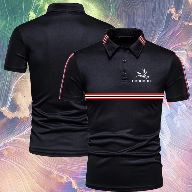 Брендовая Летняя Повседневная рубашка-поло HDDHDHH с принтом мужские деловые Топы