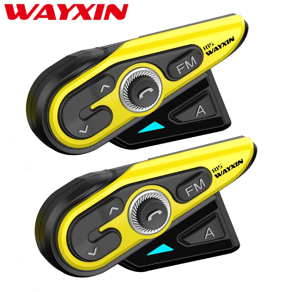 

Мотогарнитура WAYXIN R15, 2 комплекта, 1200 м, Bluetooth 5,0, FM-радио