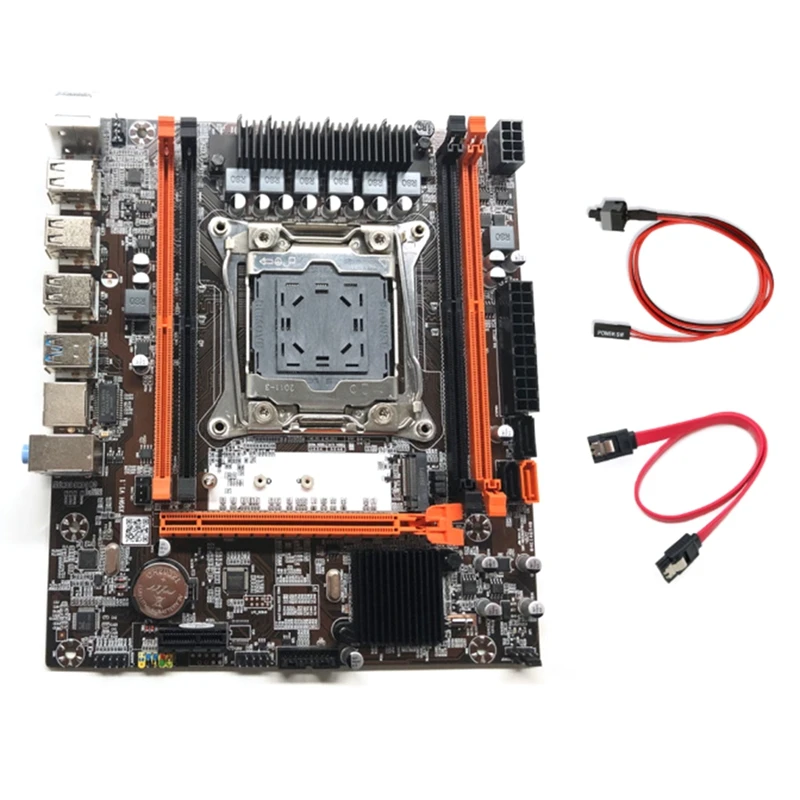 X99H Motherboard LGA2011-3 Computer Motherboard With SATA Cable+Switch Cable Support E5 2678 2666 V3 Series CPU