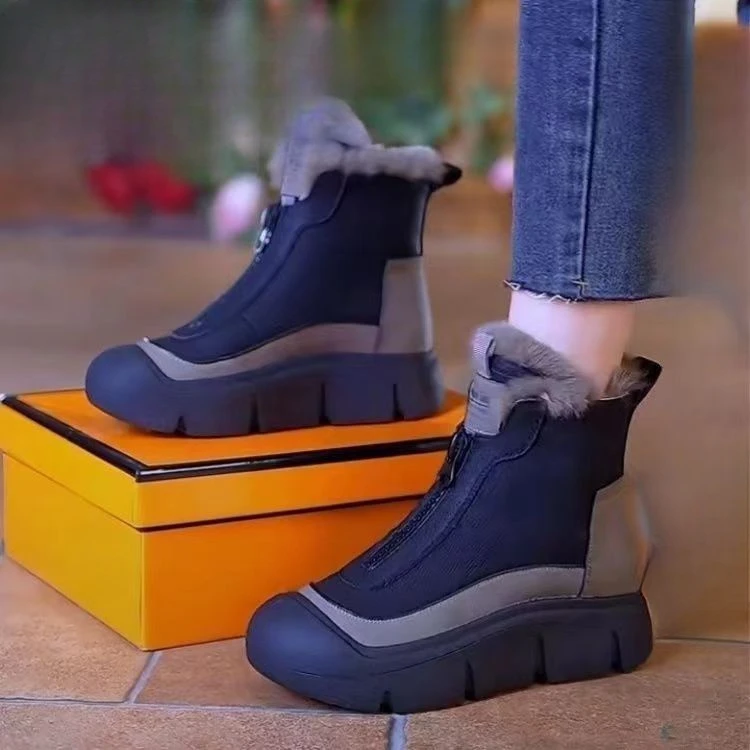 Зимние новые модные Полуботинки на платформе женская обувь стильные хлопковые