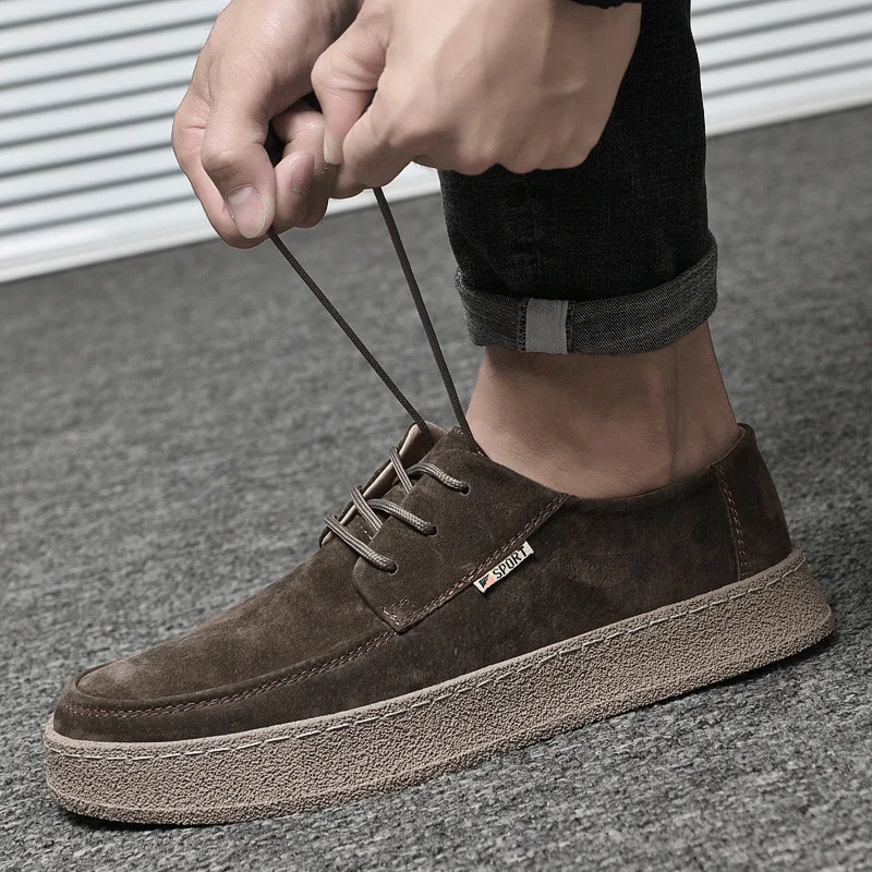 Men High Quality Casual Shoes New Suede Leather Shoes Fashion Men's Shoes Comfortable Bottom Walking Mens shoes S12160-S12170