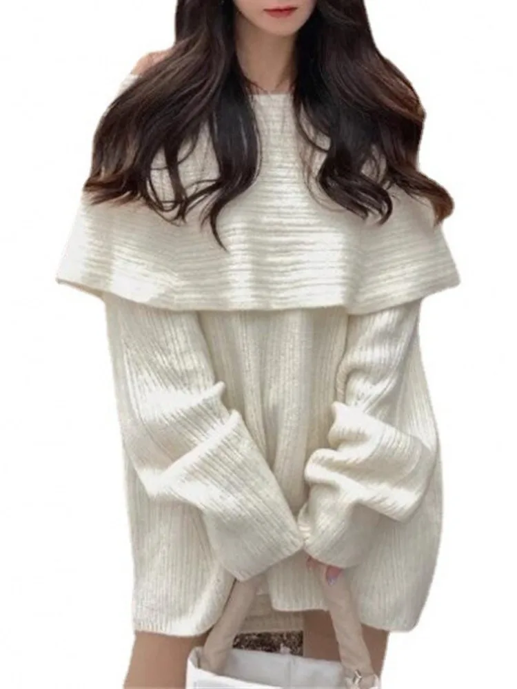 BZVW модный вязаный свитер на одно плечо для женщин с длинными рукавами однотонные