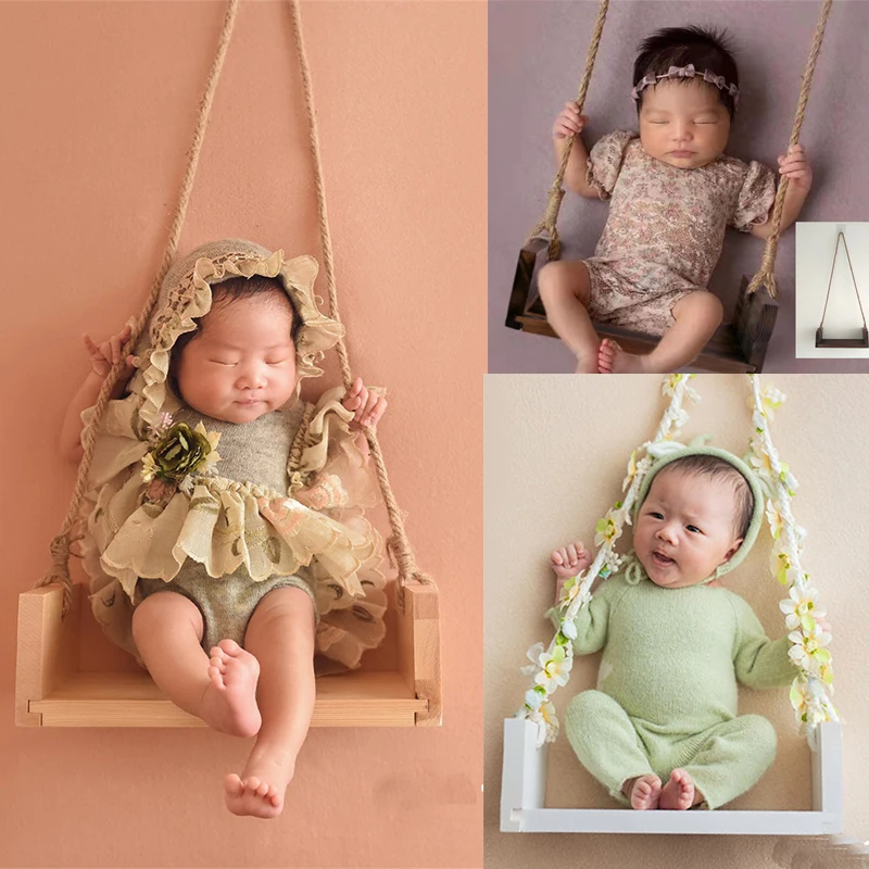 Newborn Photography Props baby Accessories Swing Board Photo Studio Photo Props Baby Wooden Full Moon Children Photo Photography