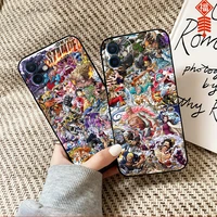 one piece anime phone case for funda iphone 13 12 11 pro max mini x xr xs max se 2020 6 6s 7 8 plus coque black etui