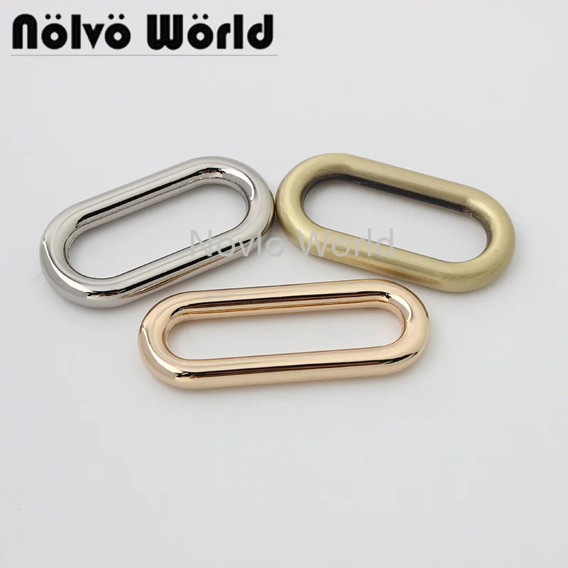 

10-50pcs 3 colors 5.0mm 6.0mm line 37mm 45mm inner oval rings for chain bag round edge o ring connector buckle purse hardware
