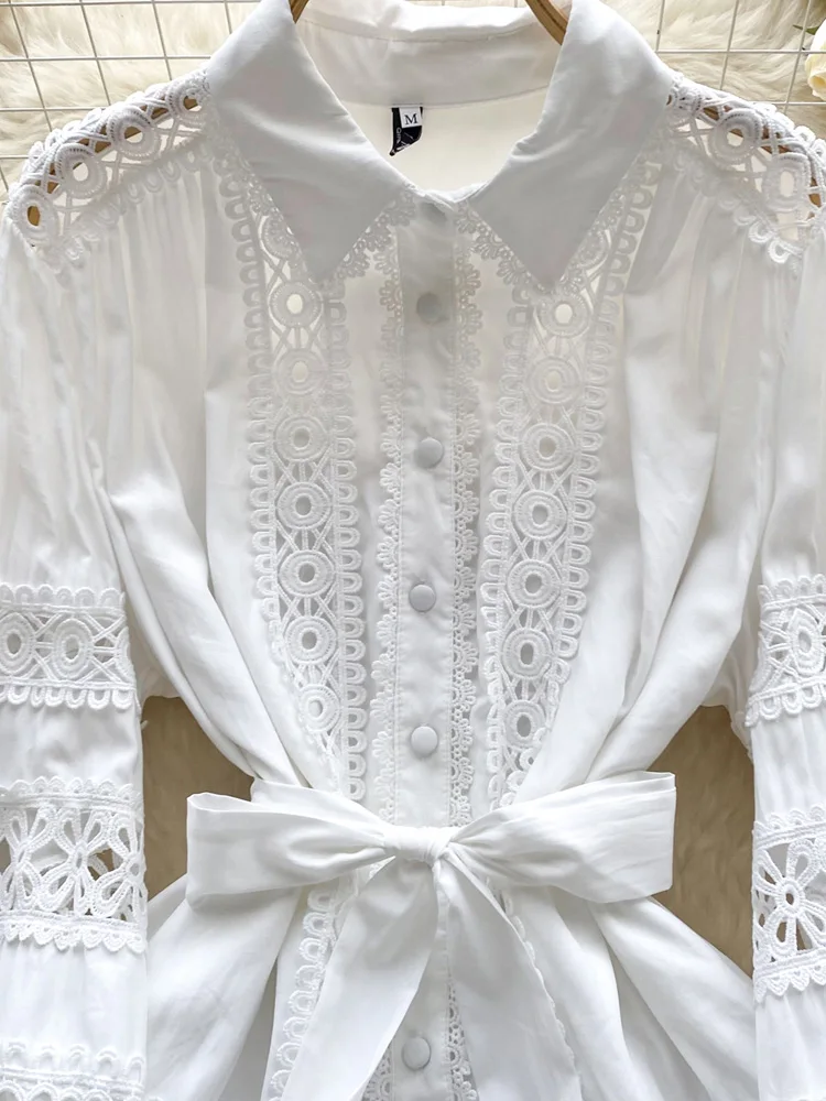 Женская кружевная мини-юбка в стиле пэчворк белая черная пляжная ажурная с