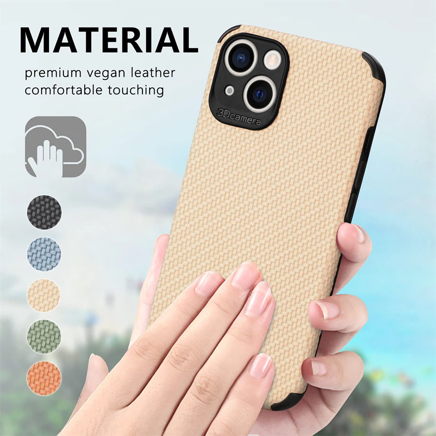 

Fiber Pattern Case For iPhone SE 2022 13 Pro Max 13 Mini 12 Pro Max 11 Pro Max X XS XR XS Max 8 7 6 6S Plus Shockproof Cover