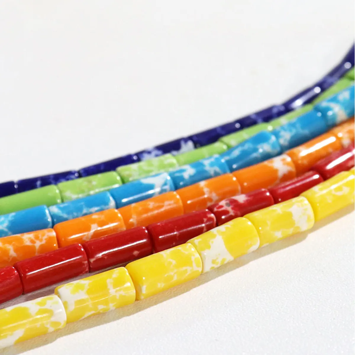 

4*13/6*13/6*16mm Synthetic Stone Bamboo Joint Shape Turquoise Beads Loose Strand Gemstone Beads for Jewelry Making