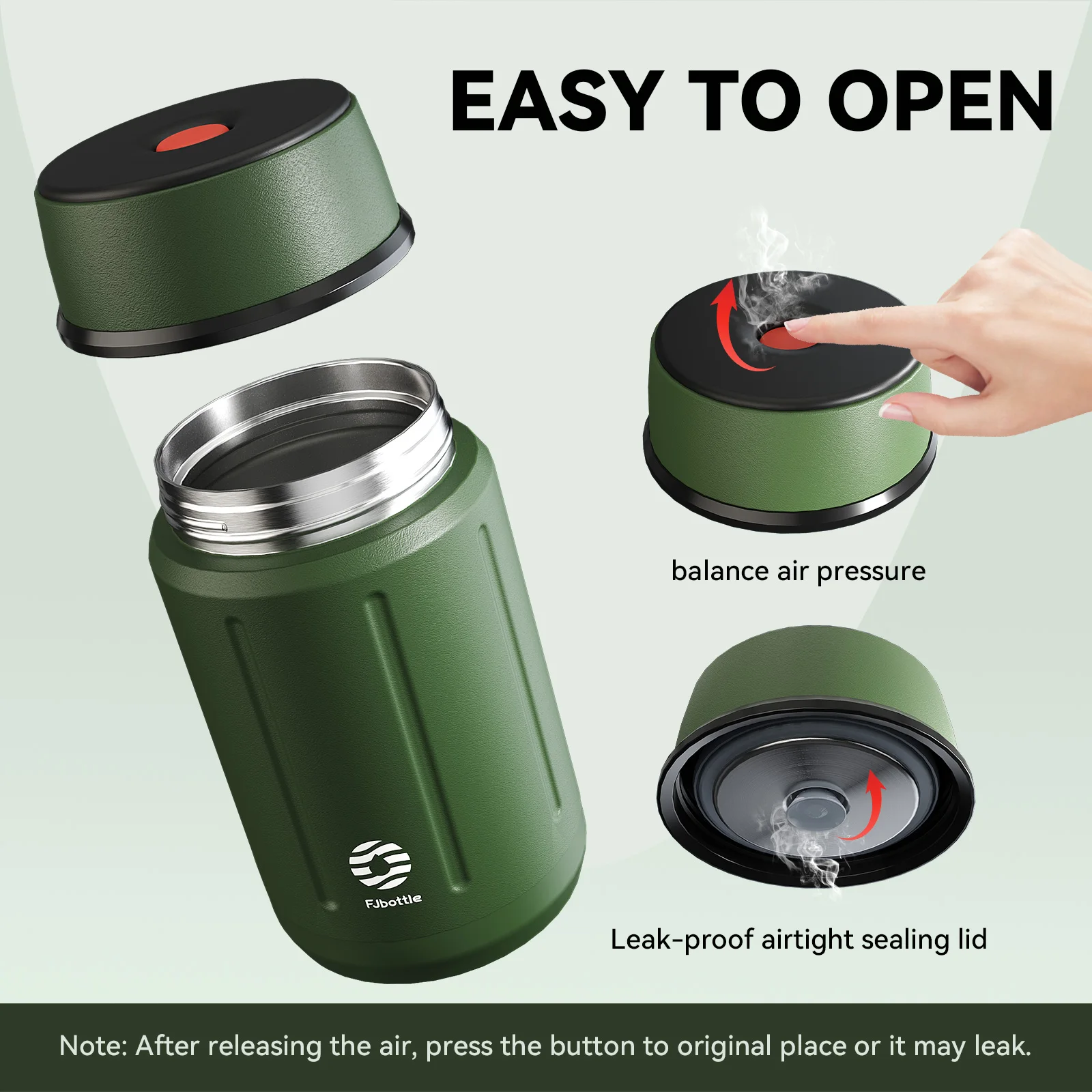 Фото Ланч-бокс Fjbottle Контейнеры для еды из нержавеющей стали с сумкой Термальный ланч-бокс Бесплатная ложка 1000 мл №3