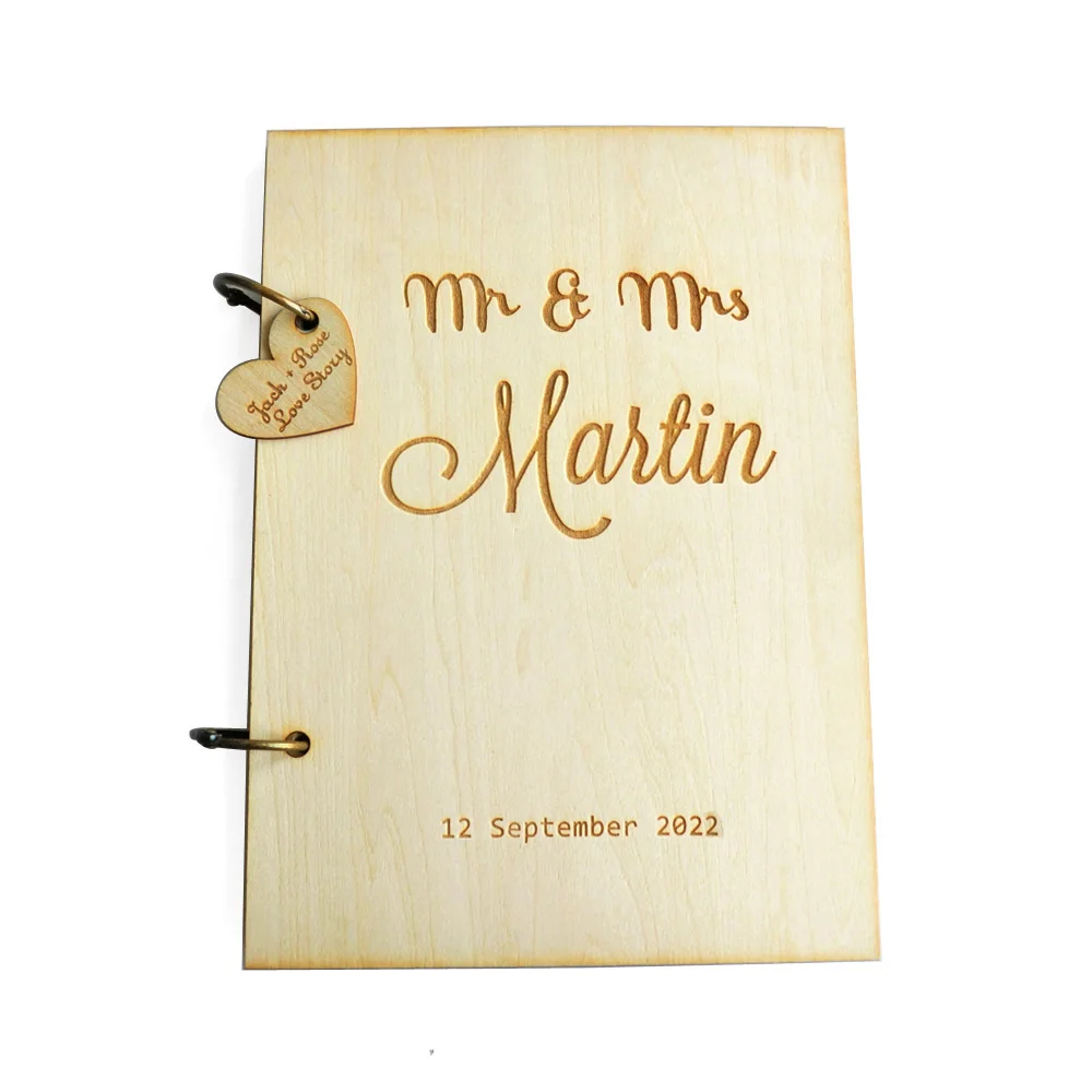 

Custom Wedding Guest Book Engraved Wooden Guestbook for Wedding Sign Signature Album Engagement Wedding Decor