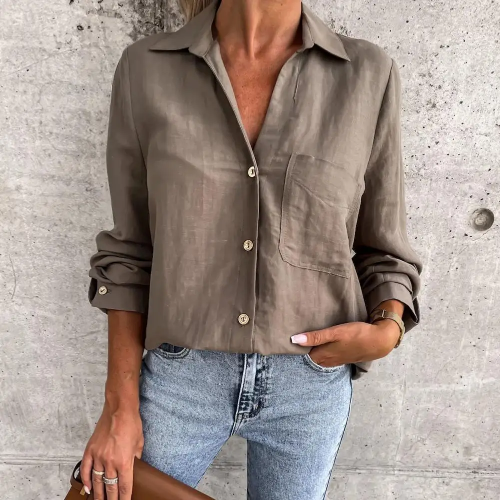 

Шикарная Женская Офисная Дамская рубашка, однотонный топ, женская рубашка, не выцветает, свободного кроя