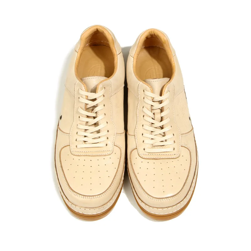 Мужские белые кожаные кроссовки Goodyear Welt — повседневная модная обувь в винтажном